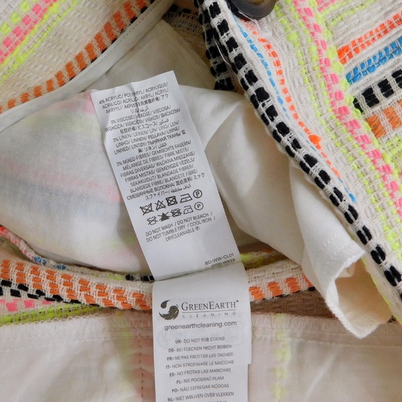 NWT!! BODEN Textured Stripe Shorts Neon Colorful Pockets Linen Pockets Size 8 - Picture 15 of 16